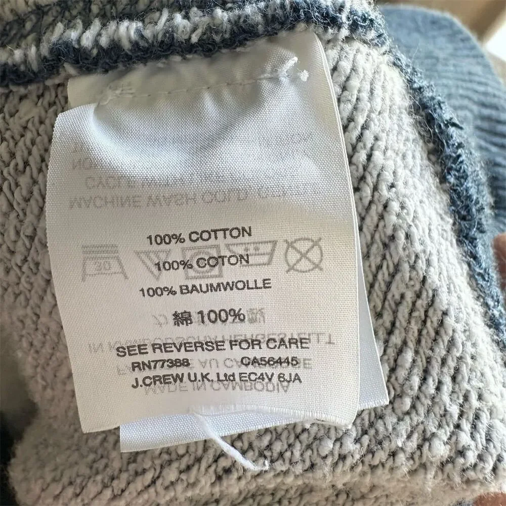J.Crew Men's Blue Vintage Fleece Crewneck Sweatshirt Size M Long Sleeve Pullover